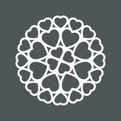 lace tissue heart quality vector illustration cut