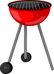 party barbecue grill cartoon. party barbecue grill sign. isolated symbol vector illustration
