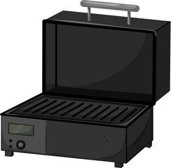 summer barbecue grill cartoon. summer barbecue grill sign. isolated symbol vector illustration