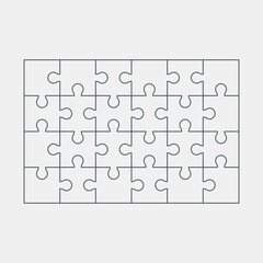 Puzzle simple piece template quality vector illustration cut