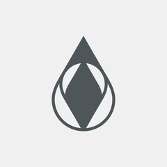 Fototapeta premium Water drop droplet raindrop icon illustration cut