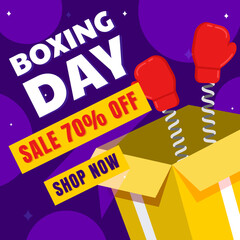 Boxing day sale background design in flat design.
