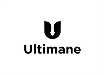 u logo design business concept tie symbol