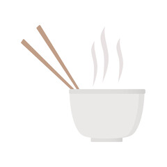 chopsticks and bowl, food illustration 