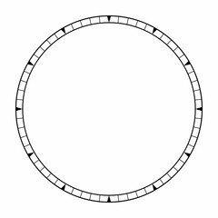 Clock face is blank for hour and time, watch vector