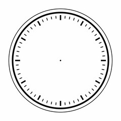 Clock face is blank for hour and time, watch vector