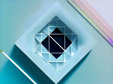 Generative AI.close-up of colorful triangle shape decoration against wall