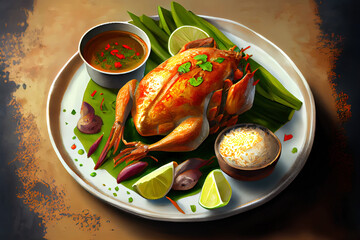 Thai Khao Kluk Kapi food - obrazy, fototapety, plakaty