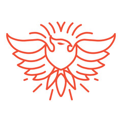 Eagle Shield Logo Design Vector Monoline illustration logotype badge symbol icon