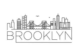 Obraz premium Brooklyn City Minimal Skyline Design