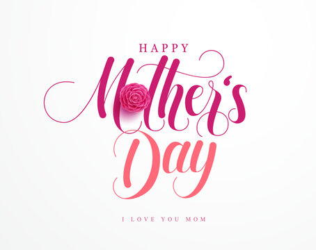 Happy mother's day text vector background design. Mother's day typography in elegant minimal background for holiday greeting and invitation card. Vector Illustration.
