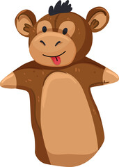 monkey hand puppet cartoon. monkey hand puppet sign. isolated symbol vector illustration