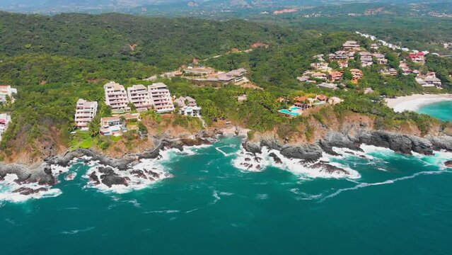 Seashore in Ixtapa with a drone