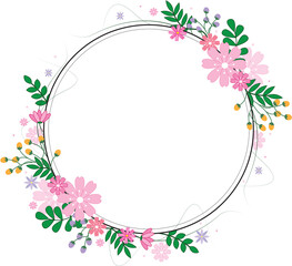 Design banner frame flower Spring background with beautiful. 