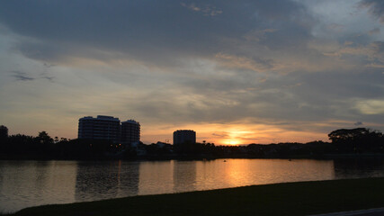 Sunset Over The Lake