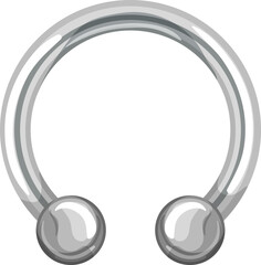 Fototapeta premium nose piercing ring cartoon. nose piercing ring sign. isolated symbol vector illustration