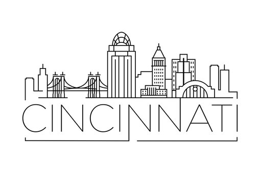 Cincinnati City Minimal Skyline Design