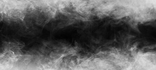 Abstract smoke texture over black. Fog in the darkness.
