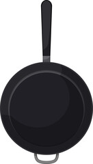 black frying pan kitchen cartoon. black frying pan kitchen sign. isolated symbol vector illustration
