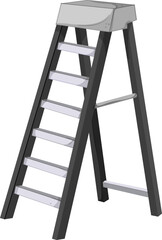 safety step ladder safety cartoon. safety step ladder safety sign. isolated symbol vector illustration