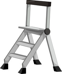 Naklejka premium construction step ladder safety cartoon. construction step ladder safety sign. isolated symbol vector illustration
