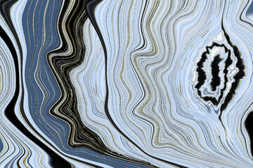 Marble with blue and gold lines stone texture illustration