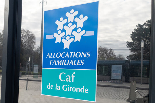 Caisse allocations familiales logo sign and brand text of french Family Allowances Fund office