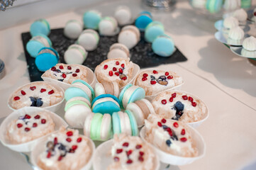 Candy bar at a wedding with different sweets