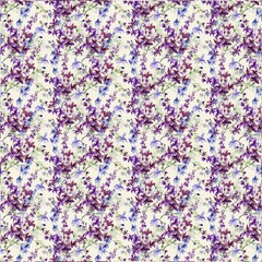 Seamless pattern wild floral watercolor