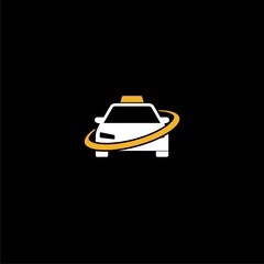 Taxi logo icon isolated on dark background