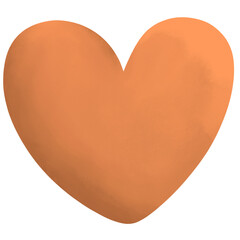 Watercolor paints heart and coffee clipart.