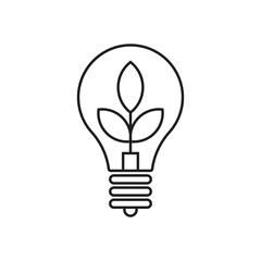 Fototapeta na wymiar Eco bulb icon design. Light bulb with sprout icon, isolated on white background. vector illustration