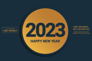 Editable 3d text effect new year with gold special edition number styles mockup concept, modren and premium. Vector EPS	