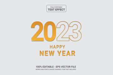 Editable 3d text effect new year with gold special edition number styles mockup concept, modren and premium. Vector EPS	