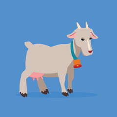 Goat with a bell around his neck