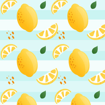 Yellow Lemon leaf pattern wallpaer vector