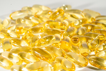 Food supplement oil filled fish oil, omega 3, omega 6, omega 9, vitamin A, vitamin D, vitamin E, flaxseed oil.	
