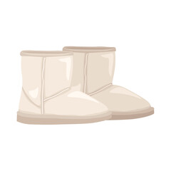 Stylish winter shoes on white background