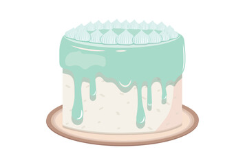Vector illustration of birthday cake