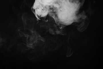 White smoke over black background for overlay design