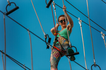 Skilled woman on the hardest course