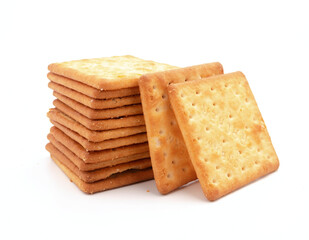 Square crackers isolated on a white background
