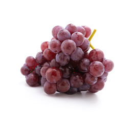 fresh red grapes isolated on a white background