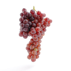 fresh red grapes isolated on a white background