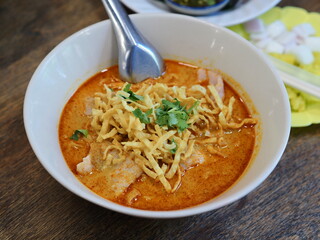 Khao Soi Recipe, Northern Thailand Style Curried Noodle Soup with pork