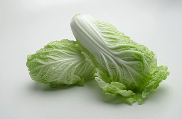 Fresh chinese cabbage on a white background