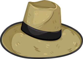 head straw hat cartoon. head straw hat sign. isolated symbol vector illustration
