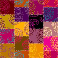 Patchwork textile pattern. Seamless quilting design background.