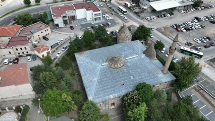 Fototapeta premium Lala Pasha Mosque was built during the Anatolian Seljuk period. A photo of the mosque taken with a drone. Kayseri, Turkey.