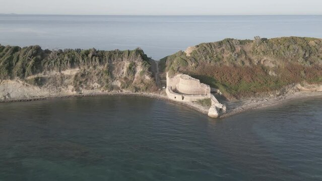 ruins of ancient fortress, cape Rodonit, Albania